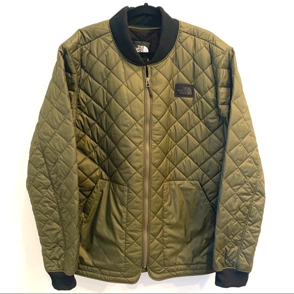 Mens Quilted Bomber Jacket Green 